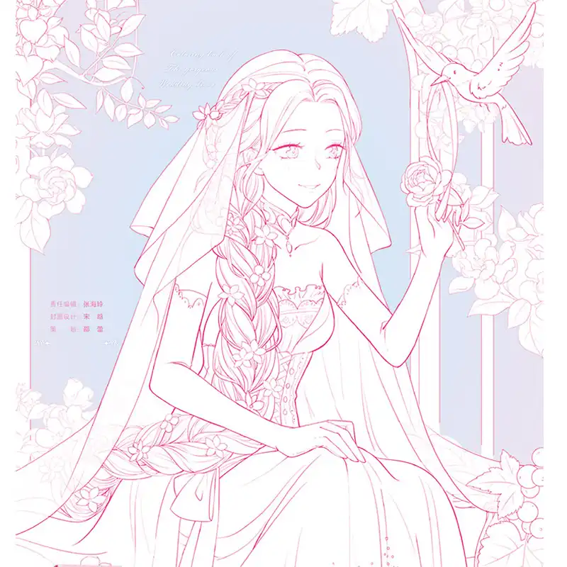 Gorgeous Wedding Dress Hand Painted Coloring Book Dreamy Wedding