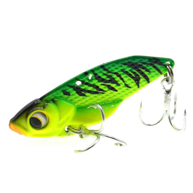 2pcs/Lot 12g VIB Rattlesnake Lure Metal Sequin Hard Bait Spinner Artificial Double Fishhook Treble Hooks Fishing Lures