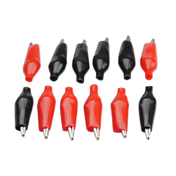 

12pcs Alligator Clip Red Black Insulation Boot Metal Electric Test Accessories Universal Small Spring clip Crocodile Clips