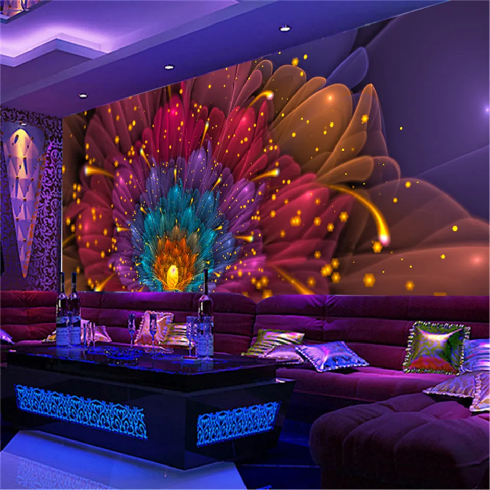 

custom 3d large high quality modern photo wallpaper hotel bar KTV luxury background wall mural colorful flower european backdrop