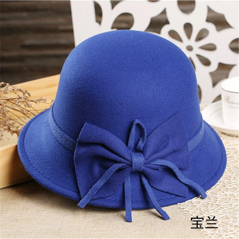 Модная шерстяная шапка с бантиком, Женская Весенняя и Осенняя шапка, женская шапка для улицы, для шоппинга, должна быть в рыбацком стиле, шапка ZM-63