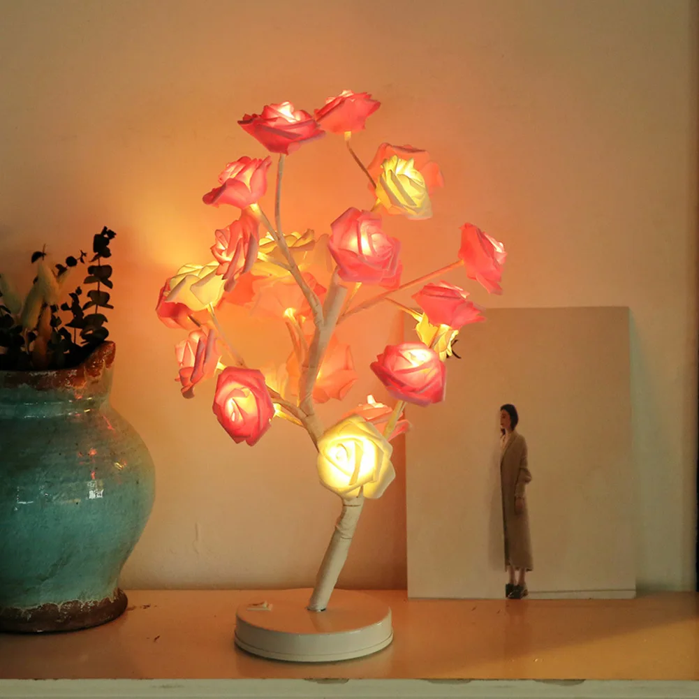

LED Night Lights Rose Flowers Tree Shape Battery Powered Home Decoration Lamp for Kids Room JDH99