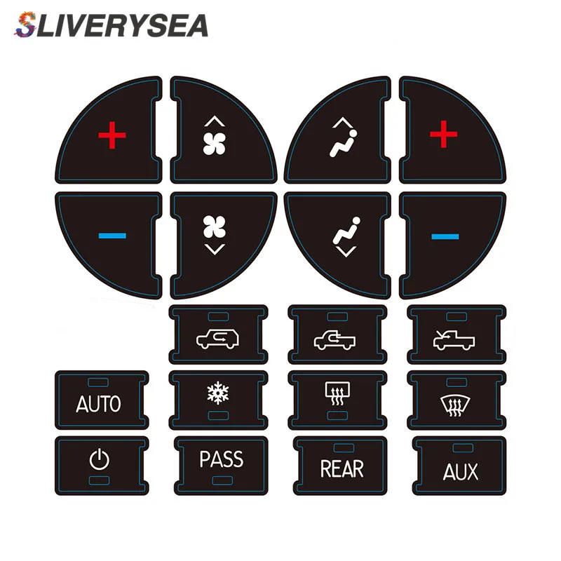 SLIVERYSEA Car Button AC Central Control Repair Sticker