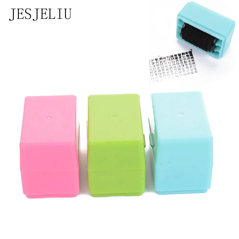 

1PCS Security Hide ID Garbled Self-Inking Rubber Stamp Protect Identity Theft Sticks Stationery Set