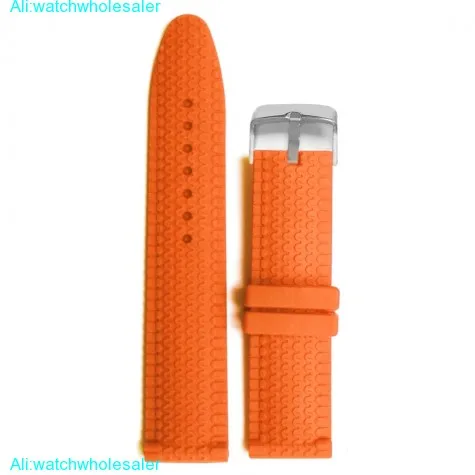 24mm Clever Oragne  Silicone Jelly Rubber Ladies Watch Band Straps WB1070H24JB