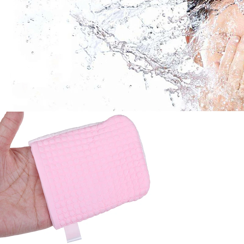 1Pc Reusable Face Wash Makeup Remover Antibacterial Gloves Pearl Wood Pulp Beauty Cleansing Natural Sponge Face Cleaner Tool