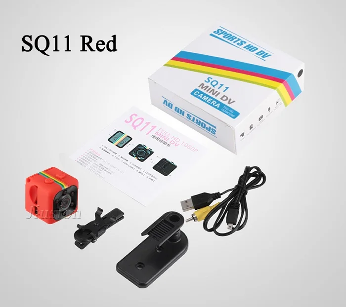 SQ11 Red Оригинальная SQ8 SQ11 SQ12 SQ13 SQ23 Full HD 1080P камера мини микро камера Wifi Беспроводная маленькая IP видео секретная поддержка Скрытая TF карта - Цвет: SQ11 Red