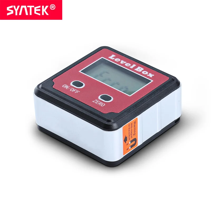 Syntek красный точность цифровой угломер и уровень Box Цифровой угломер электронный уровень с базой магнита автоматический LCD CE