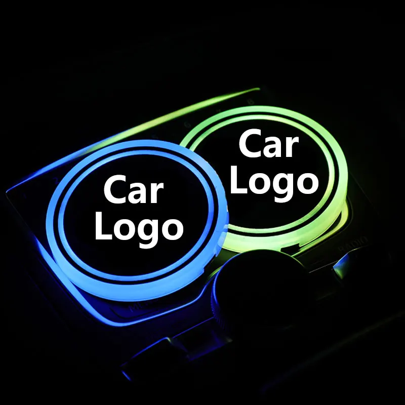 2X светодиодный автомобильный логотип, чашка, свет для Jaguar xf f pace xe xj f pace x-type, светящиеся держатели для напитков, аксессуары