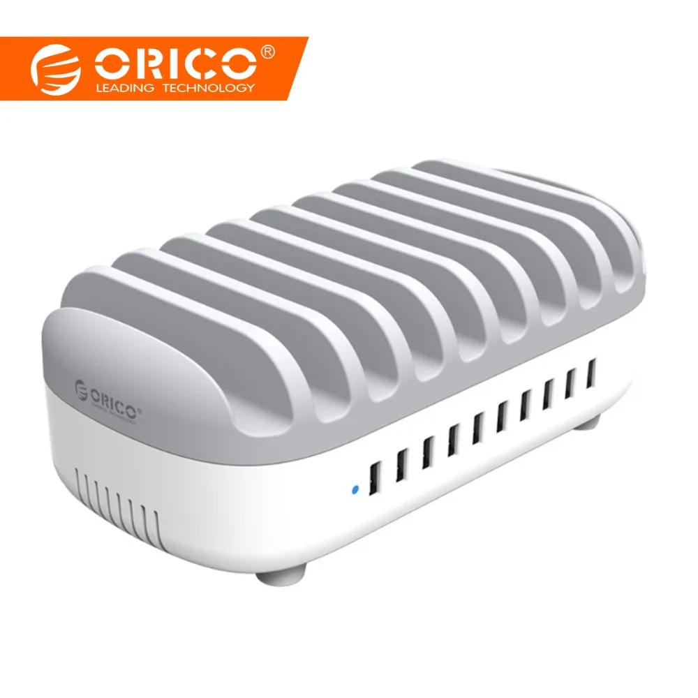 

ORICO 10 port power docking station 120W 5V2.4A*10 USB Charger Dock with Holder for Phone Tablet PC Apply for Home Public