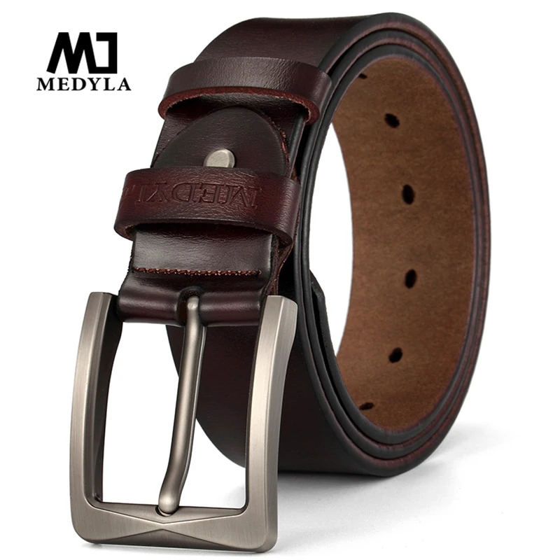 MEDYLA мужской костюм кожаный ремень высокого качества Натуральная кожа матовая сталь Пряжка повседневный деловой ремень для мужчин 130 см длинный ремень