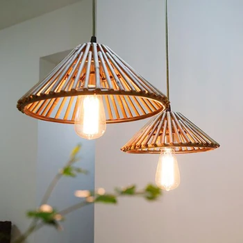 

Retro style Bamboo Pendant Light Dinning Room Suspension Lamps Bar Restaurant Study Kitchen Office Pendant Lamp 110V 220V 240V