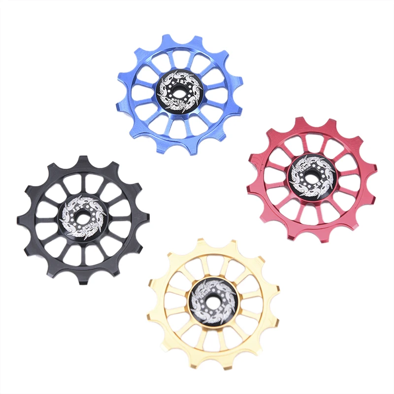12T MTB Bicycle Rear Derailleur Jockey Wheel Aluminium Bearing Pulley Road Bike Guide Roller Idler 50mm X 8.5mm