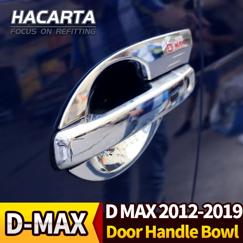 Door Handle Bowl Cover for 2012-16 Isuzu DMAX  4WD 2WD 4 pcs Glossy Chrome