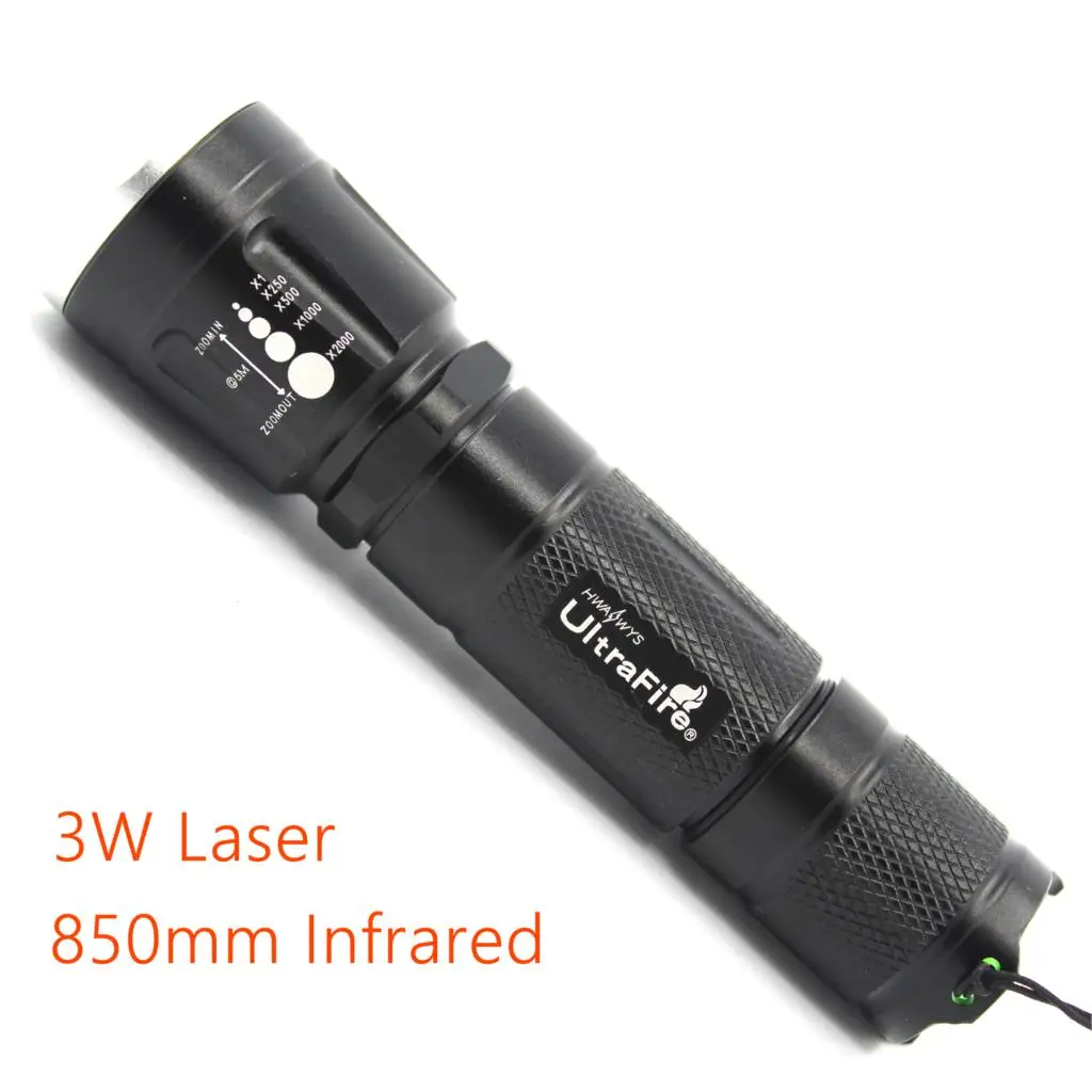 3W 5 Files LED Laser Infrared 840nm Band Torch Flashlight Torch