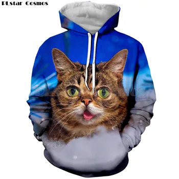 

PLstar Cosmos Autumn Clothes Womens Animal Cat Hoodie Lil Bub 3d Print Hooded Sweatshirt Women Hoodies Long Sleeve Pullover Tops
