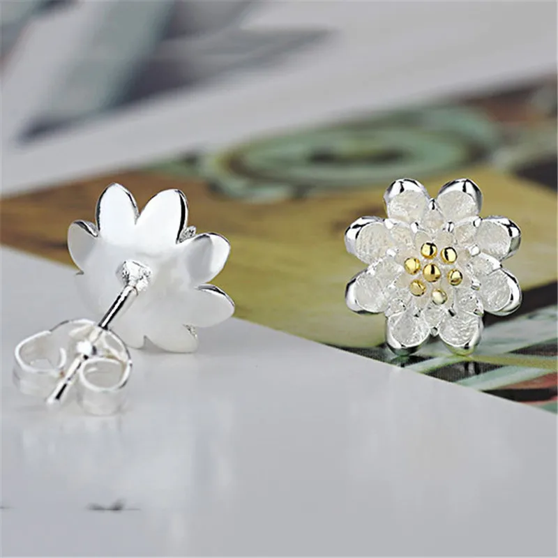 JEXXI Factory Price One Pair Lotus Earrings Accessories 925 Sterling Silver Women Beautiful Luxury Jewelery Gift Hot Selling - Image 4