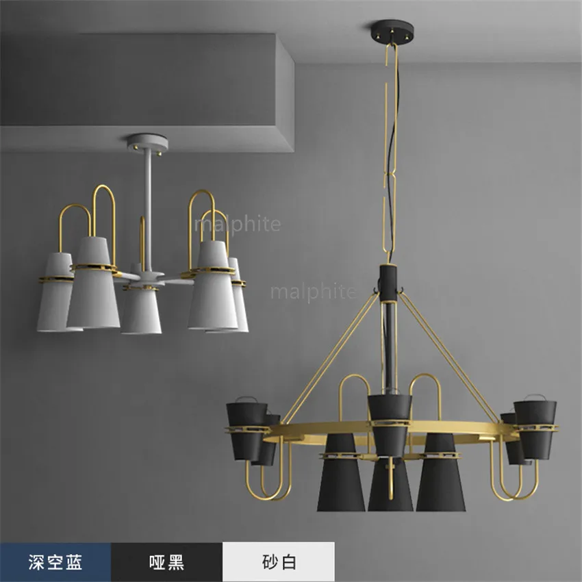 

Nordic Restaurant Design Macaron Iron Art Pendant Lamp Living Room Bedroom Simple Decor LED Pendant Lighting Kitchen Fixtures