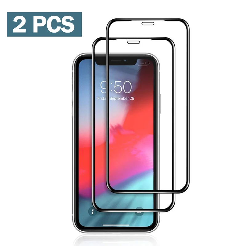 2 упак./лот для iPhone 7 8 Plus X XS Max XR glass 9H полное покрытие из закаленного стекла 6 6s