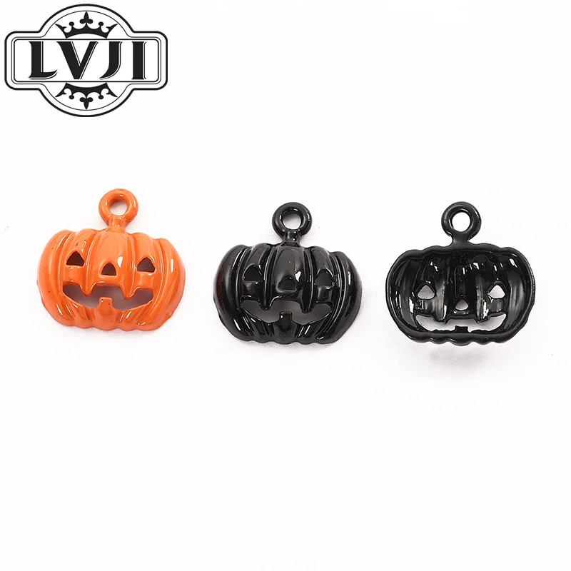 

27pcs Vintage Metal Halloween pumpkin enamel charms for Jewelry Making 6008