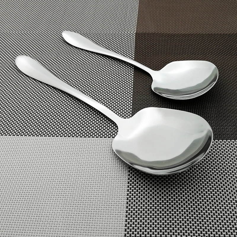 

Stainless steel Rice Soup Spoon Large Long Handle Service Spoon Public Buffet Spoons Home Restaurant Dinnerware Kitchen Utensils