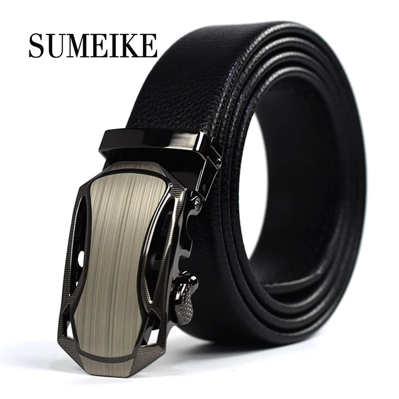 

[SUMEIKE] 2018 belt men leather luxury strap male belts for men car model buckle jeans cintos masculinos ceinture homme