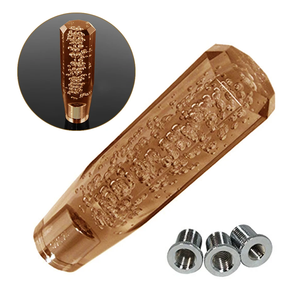 Universal 150mm Gear Knob Octagon Crystal Transparent Bubble Manual