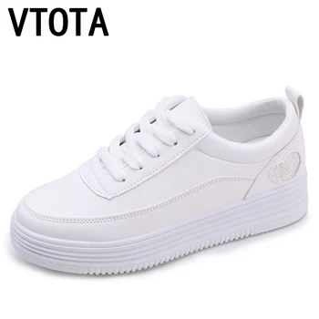 

VTOTA Off White Shoes Woman Sneakers Platform PU Leather Zapatillas Mujer Casual Shoes Women Autumn Shoes Chaussure Femme H208