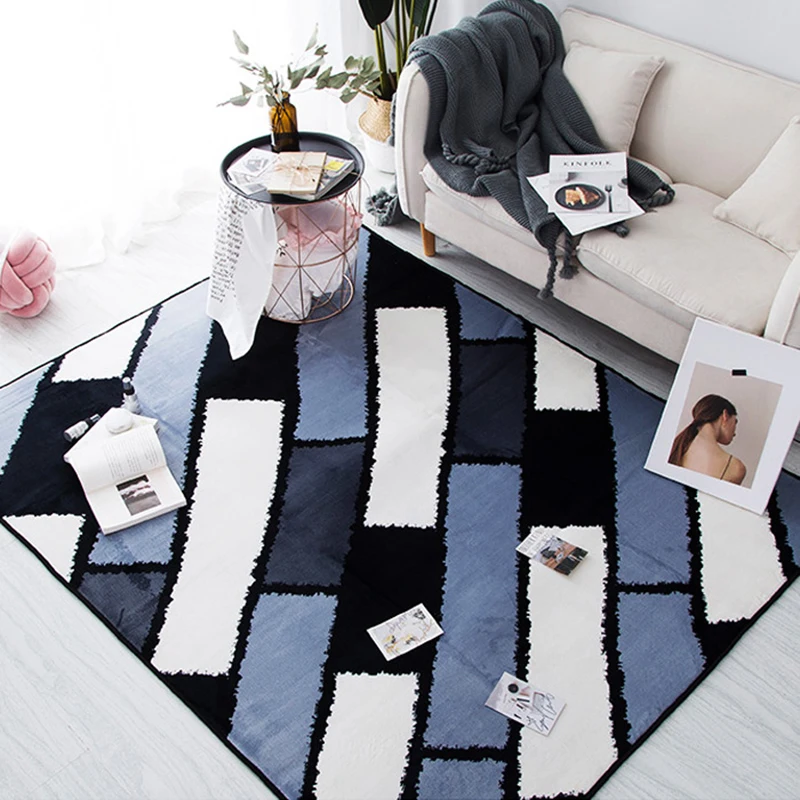 

Modern Carpets For Living Room Home Bedroom Rugs And Carpets Velvet Coffee Table Floor Mat Geometric Children Play Area Rugs