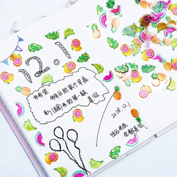 

100 pcs/pack Fruit cat Decorative PVC mini Stickers Adhesive Stickers DIY Decoration Diary Stationery Stickers Children Gift