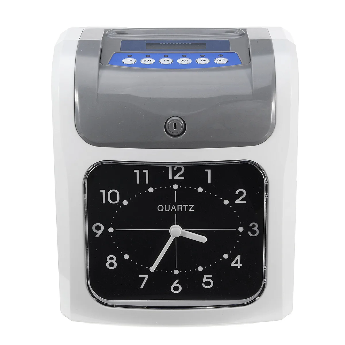 

Newest Electronic Employee Attendance Time Clock In Out Recorder Desktop Timecard with Time Clock Cards Keys