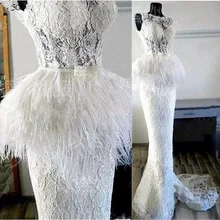 Великолепные вечерние платья с перьями Vestidos De Festa белое кружевное вечернее платье abiye abendkleider прозрачные официальные платья