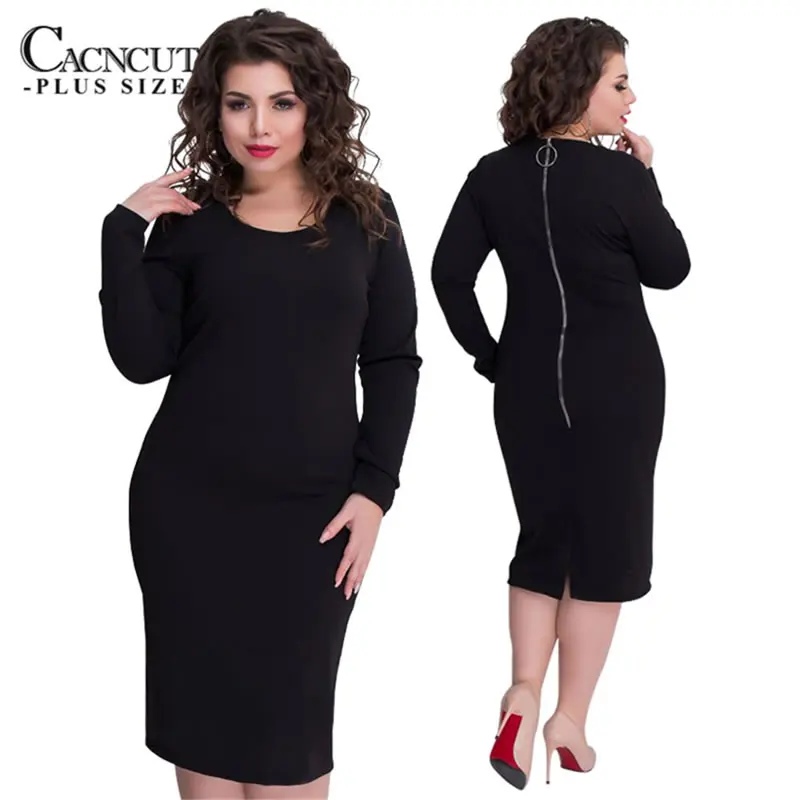 Skup 6XL 2019 jesienno zimowa Plus rozmiar sukienki damskie duże duże rozmiary sukienka sukienka ołówkowa elegancka odzież bodycorn Vestidos z długim rękawem
