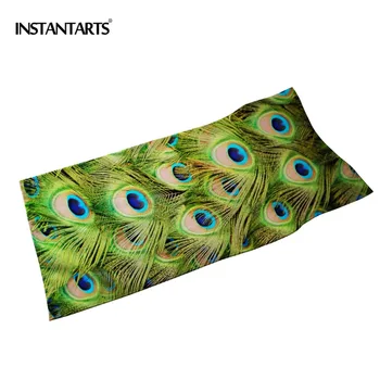 

INSTANTARTS Quick Drying Microfiber Beach Swimming Towels 3D Peacock Feather Printed Bath Towel for Adults Cotton Sports Towels