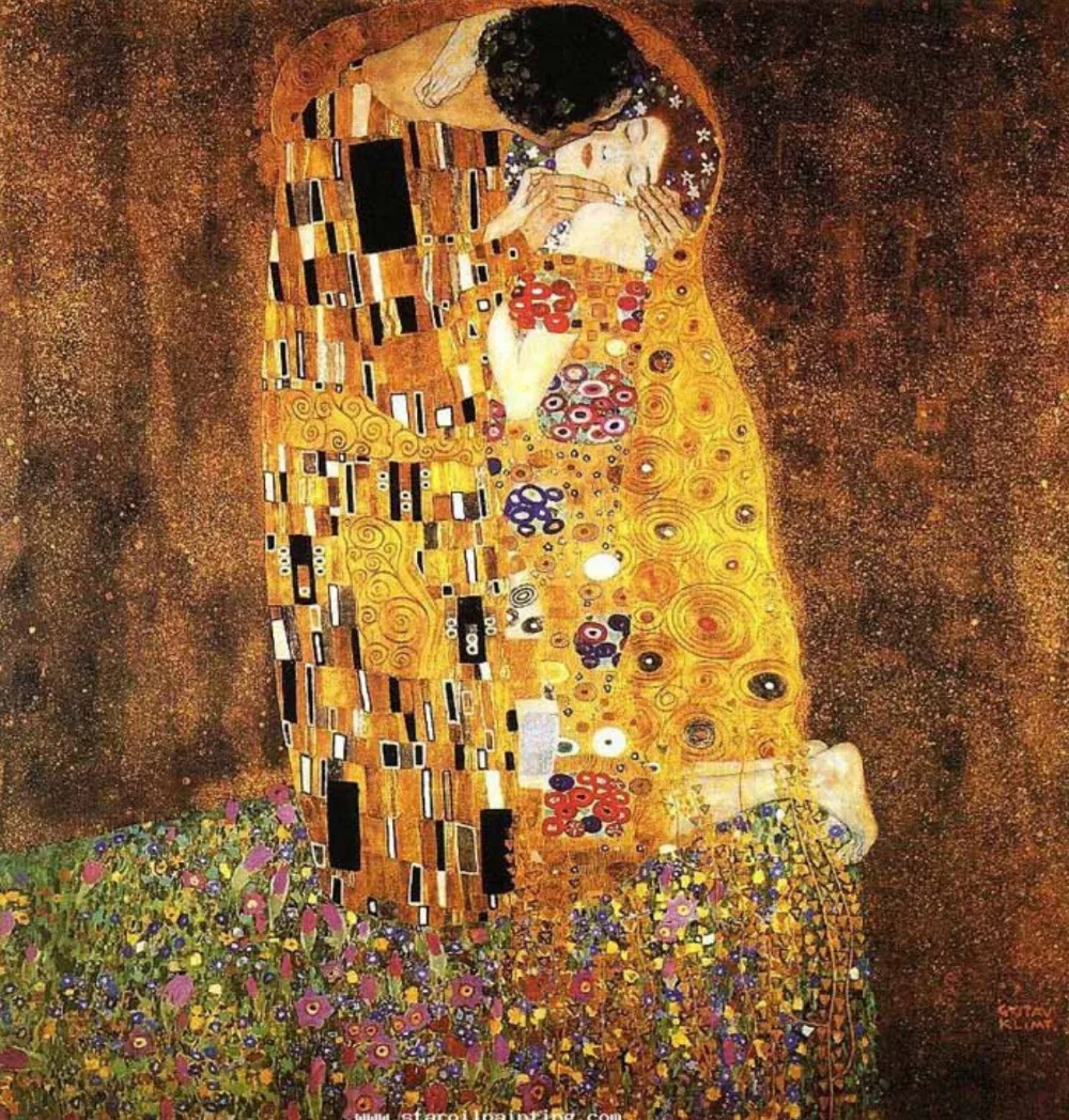 

100% handpainted High quality Gustav Klimt painting reproduction The kiss Klimt