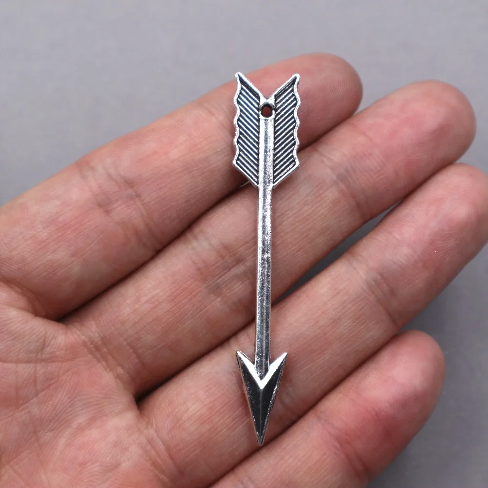 

9pcs Tibetan Silver Plated arrow Charms for pendant necklace DIY 62*11*2mm