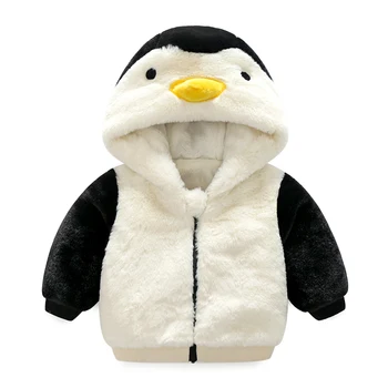 

2017 Winter Baby Jacket outerwear thick Penguin Coat Kid Boy Windbreaker and Girl Fur Warm Coat