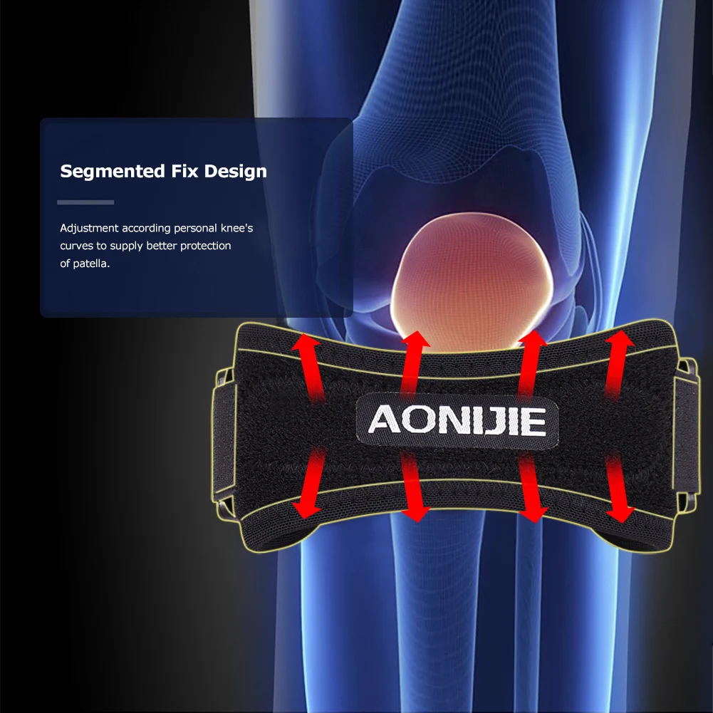 AONIJIE E4067 قابل للتعديل الرضفة الركبة حزام هدفين دعم سادة الألم الإغاثة الفرقة للمشي كرة القدم كرة السلة الكرة الطائرة يتقرفص