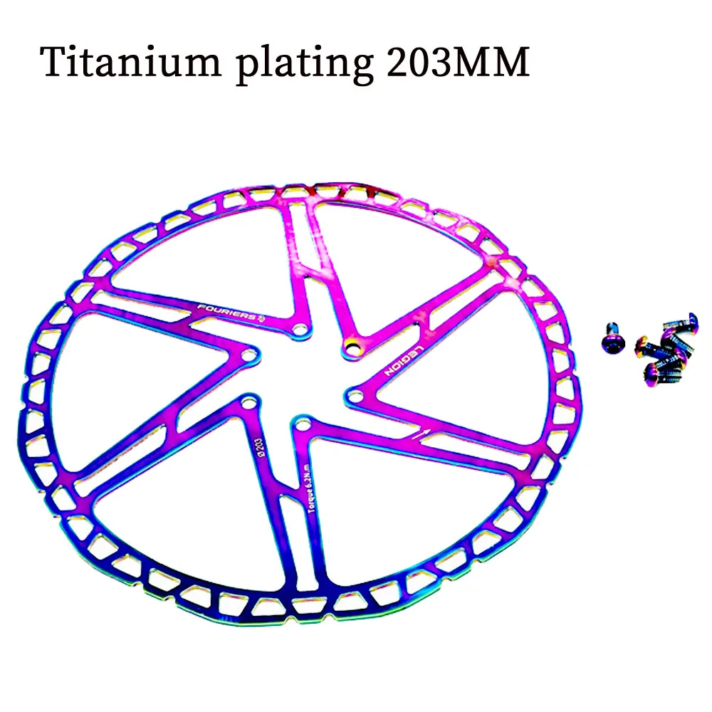 Цветные велосипедные дисковые тормоза с титановым покрытием 140 мм 160 мм 180 мм 203 мм MTB дорожный горный велосипед тормозной диск - Цвет: 203MM