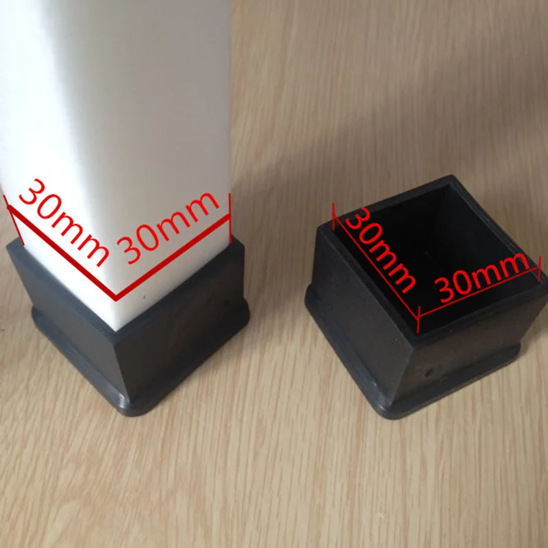 4pcs Non-slip Black chair leg caps silicone floor protector pads Round 16mm Table Foot Cover Socks furniture hole plugs Decor