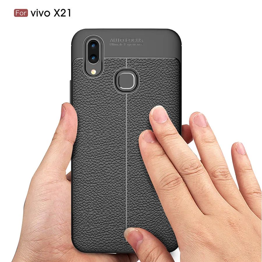 

Kcatoon Litchi leather Case for bbk vivo x21 Shockproof Armor Bumper Luxury Protective Matte Back Cover Rugged Case for Vivo x21