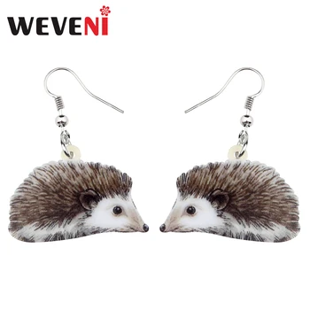 

WEVENI Statement Acrylic Cute Hedgehog Earrings Drop Dangle Cartoon Animal Jewelry For Women Girls Teens Gift Charms Wholesale