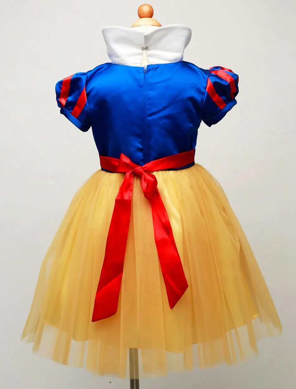 MUABABY платье Белоснежки для девочек; летнее платье принцессы с короткими рукавами; одежда с накидкой; детский праздничный маскарадный костюм