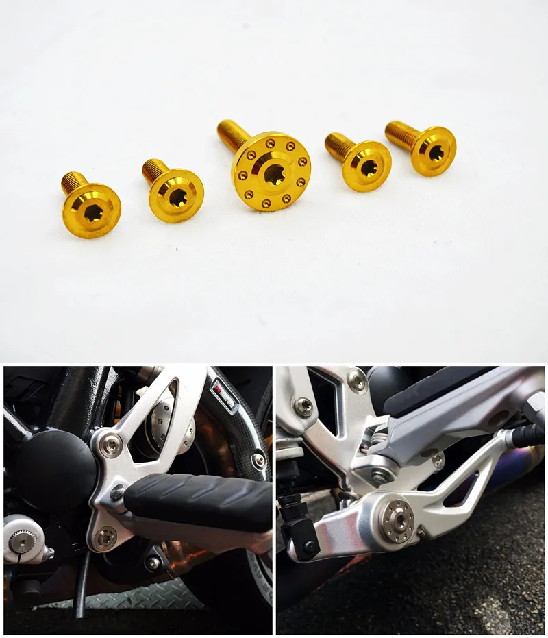 Titanium Foot Peg Brackets And Brake Lever Bolts 5Pieces For BMW R Nine
