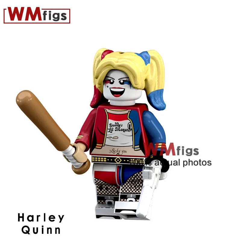 

Single Suicide Squad Legoingly Harley Quinn Baseball Bat DC Super Heroes Movie Building Blocks Joker Gifts Toys for Children
