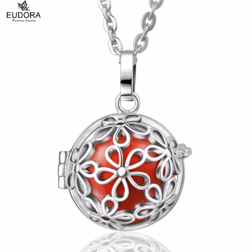 

Retail Angel Caller Silver Plated Beautiful Daisy Floral Eudora Harmony Ball Bola Locket Cage Pendant Jewelry Gift