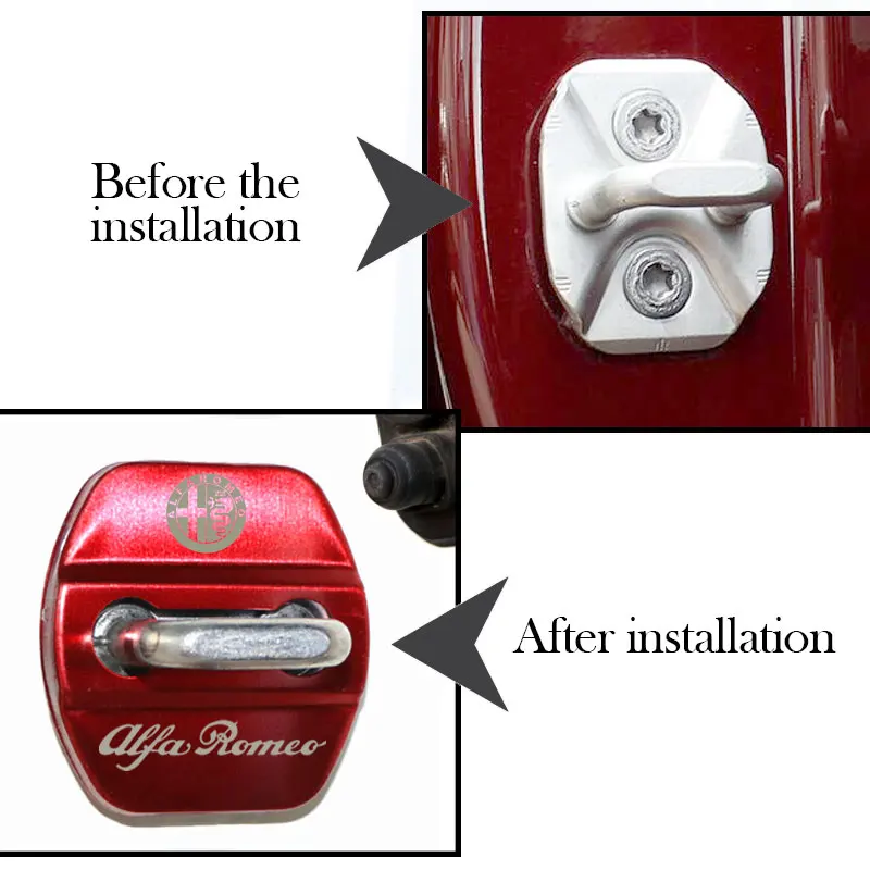 Auto Decoration Door Lock Cover Car Styling Case For Alfa Romeo Giulietta 159 Stelvio 147 Sticker Emblems Accessories Spare Parts Of Car Spare Parts