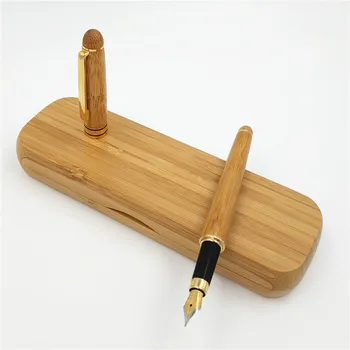 

QSHOIC 100pcs/set DHL Shipping Bamboo Foountain Pen Set ECO Bamboo Pen with Bamboo Pen Advertising Pen Can Laser Logo Wholesale