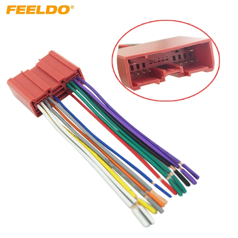 Feeldo 5pcs Car Radio Cd Player Wiring Harness Audio