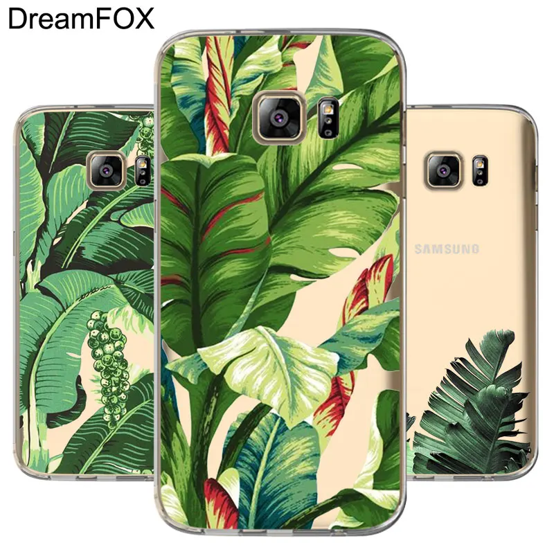 DREAMFOX M500 Мягкий ТПУ силиконовый чехол с зелеными цветами для samsung Galaxy Note S 6 7 8 9 10 10e 11